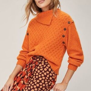 Anthropologie Wool Blend Orange Sweater
